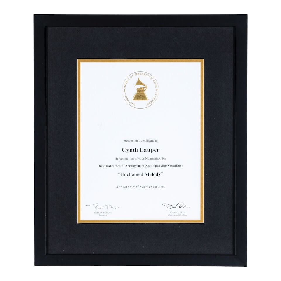 TWO GRAMMY NOMINATION MEDALS PRESENTED TO CYNDI LAUPER AND RELATED MATERIALS 1999-2023 - 2