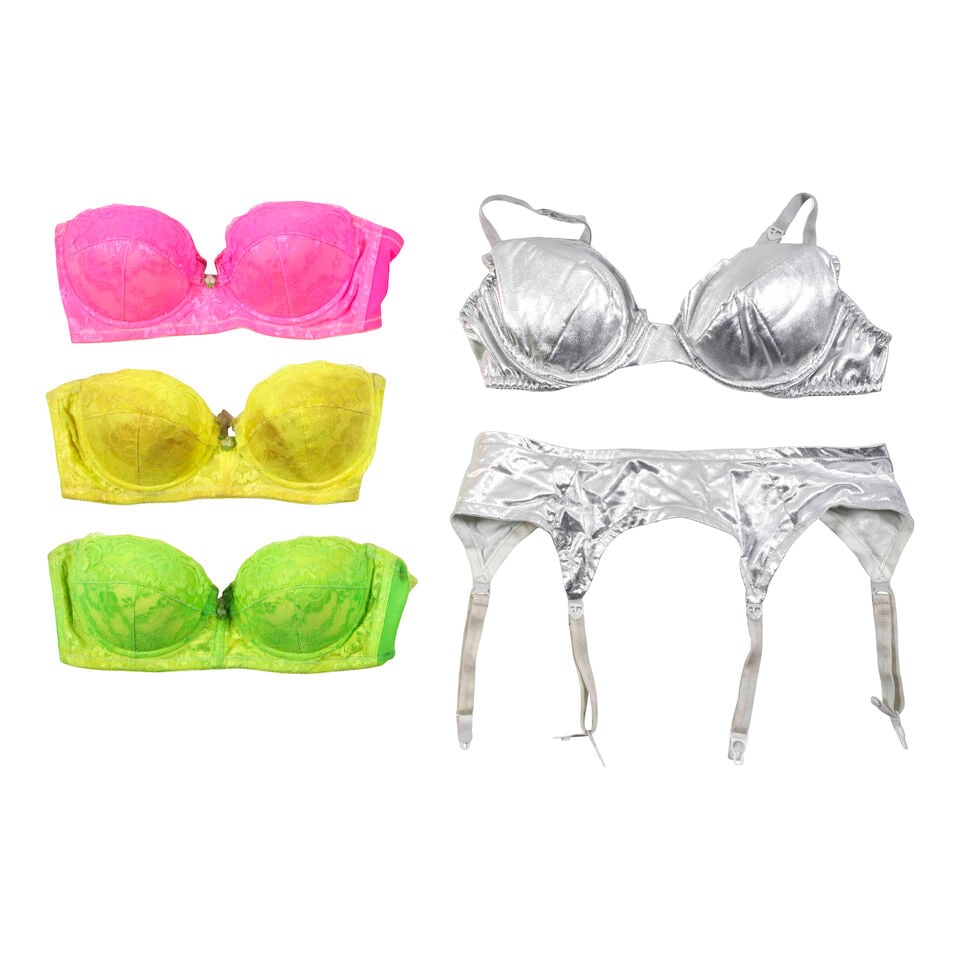 A GROUP OF METALLIC AND NEON LINGERIE - 2
