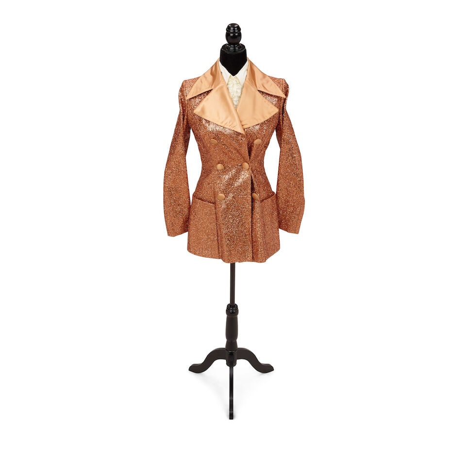 A DOLCE & GABBANA PEACH SATIN AND GLITTER COAT Domenico Dolce and Stefano Gabbana, Spring/Summer... - 2
