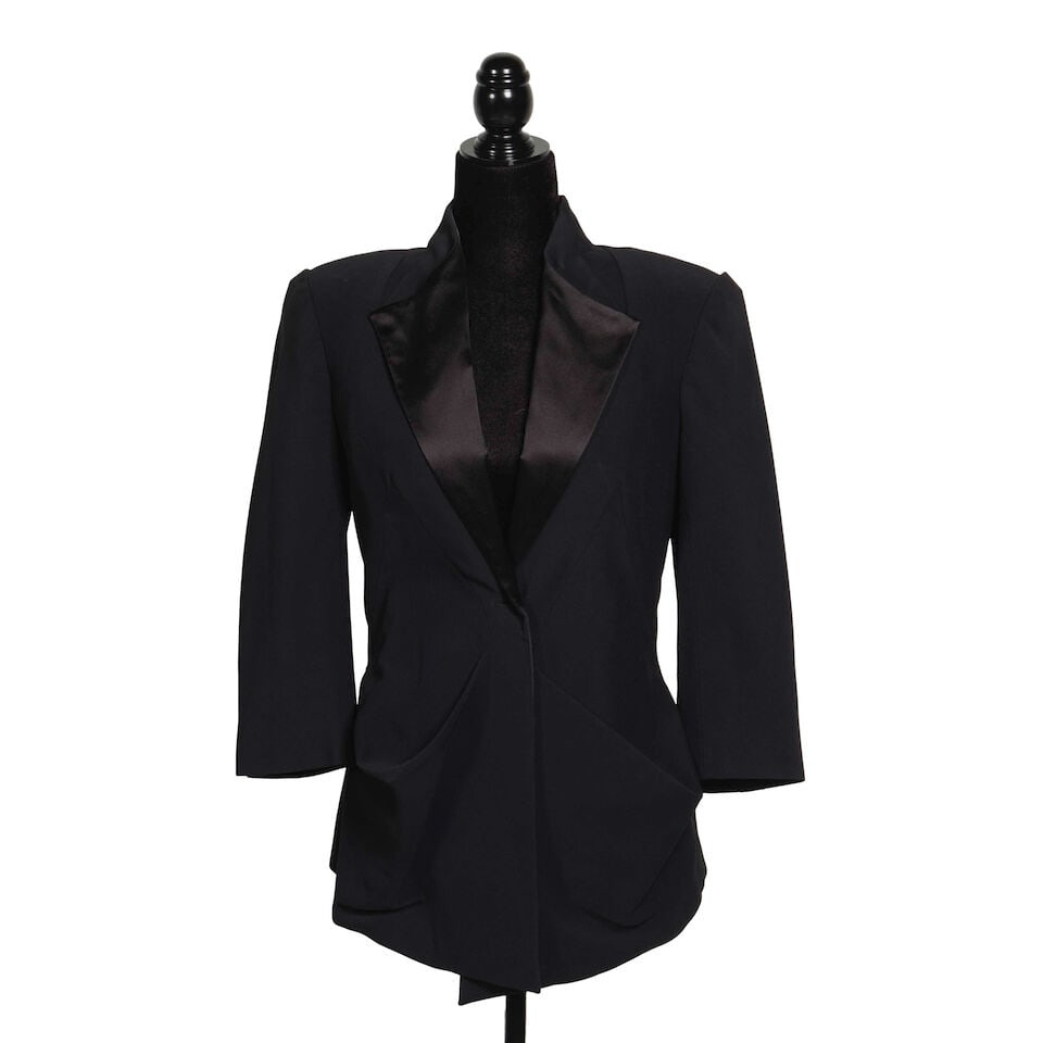 TWO ALEXANDER MCQUEEN BLACK SATIN TRIM JACKETS Alexander McQueen/Sarah Burton, 2009/2010 - 2