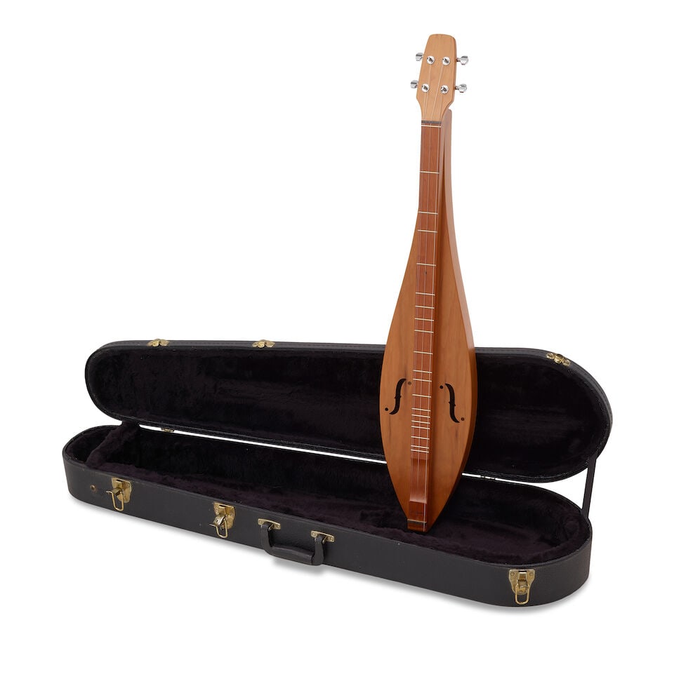 A MCSPADDEN MOUNTAIN TEARDROP FOUR-STRING FLATHEAD CHERRY DULCIMER Jim Wood, Mountainview, Arkan...: A MCSPADDEN MOUNTAIN TEARDROP FOUR-STRING FLATHEAD CHERRY DULCIMER Jim Wood, Mountainview, Arkansas, 2010 Model 4FTCC, serial 55262, signed Jim Wood, dated June 2010, and in a custom case. length of
