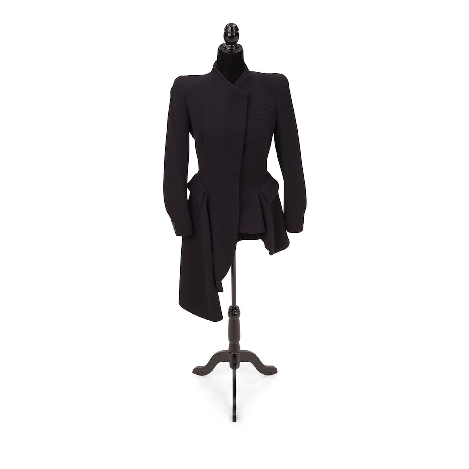 TWO ALEXANDER MCQUEEN BLACK STRUCTURAL WOOL COATS AND A DRESS Alexander McQueen, 'Horn of Plenty...: TWO ALEXANDER MCQUEEN BLACK STRUCTURAL WOOL COATS AND A DRESS Alexander McQueen, 'Horn of Plenty' Collection, Fall 2009, and Pre-Fall 2010 Comprising a black wood structural jacket and a black wool