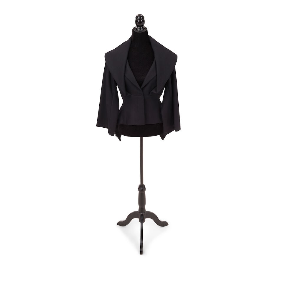 TWO ALEXANDER MCQUEEN BLACK STRUCTURAL WOOL COATS AND A DRESS Alexander McQueen, 'Horn of Plenty... - 3