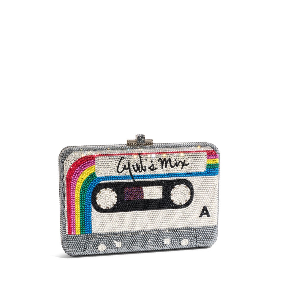 A JUDITH LEIBER CUSTOM EMBELLISHED CASSETTE TAPE MINAUDIERE (1 of 1)