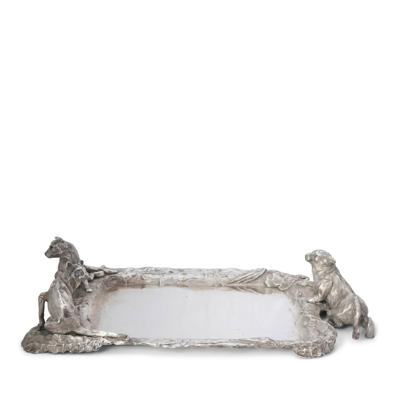José-Maria David (French, 1944-2015): A Silvered Bronze Tray Port-sur-Saône, France, 2... (1 of 1)