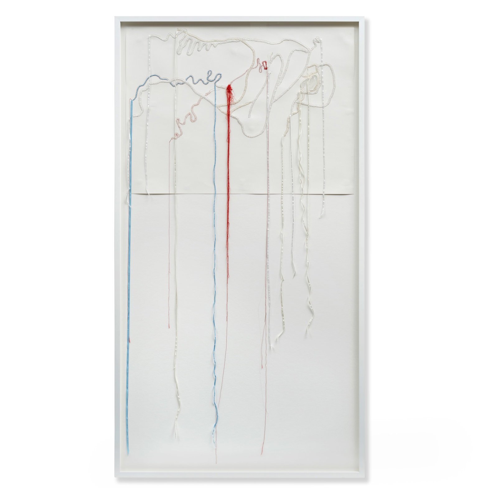 Nicholas Hlobo (South African, born 1975) Inkosana: Nicholas Hlobo (South African, born 1975) Inkosana ribbon and thread on paper 198 x 100cm (77 15/16 x 39 3/8in). Footnotes: Provenance Stevenson, Cape Town; Acquired from the abov