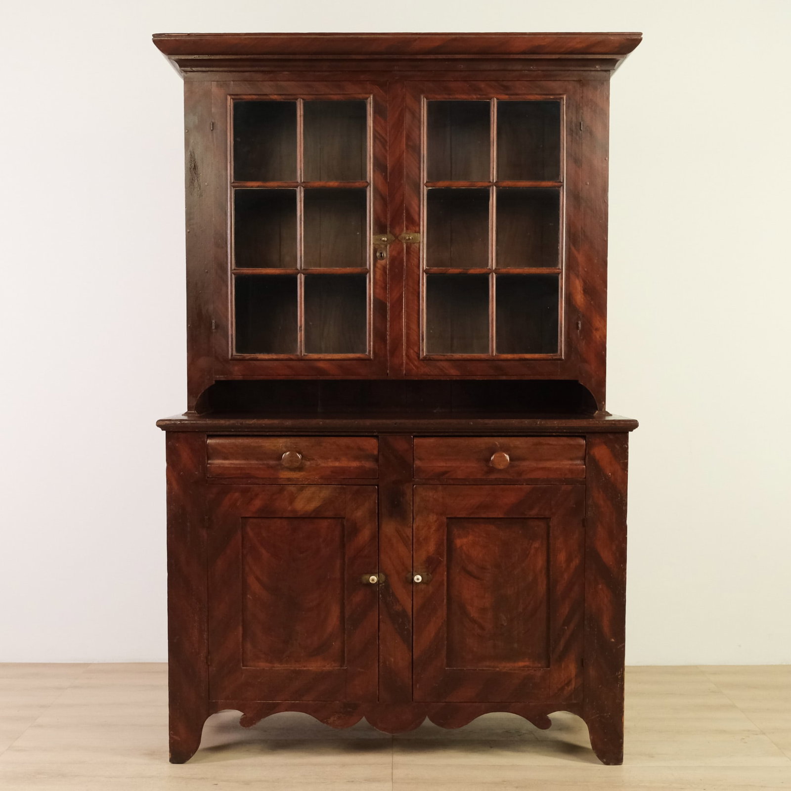 Pennslyvania Paint-Decorated Poplar Stepback Dutch Cupboard (1 of 2)