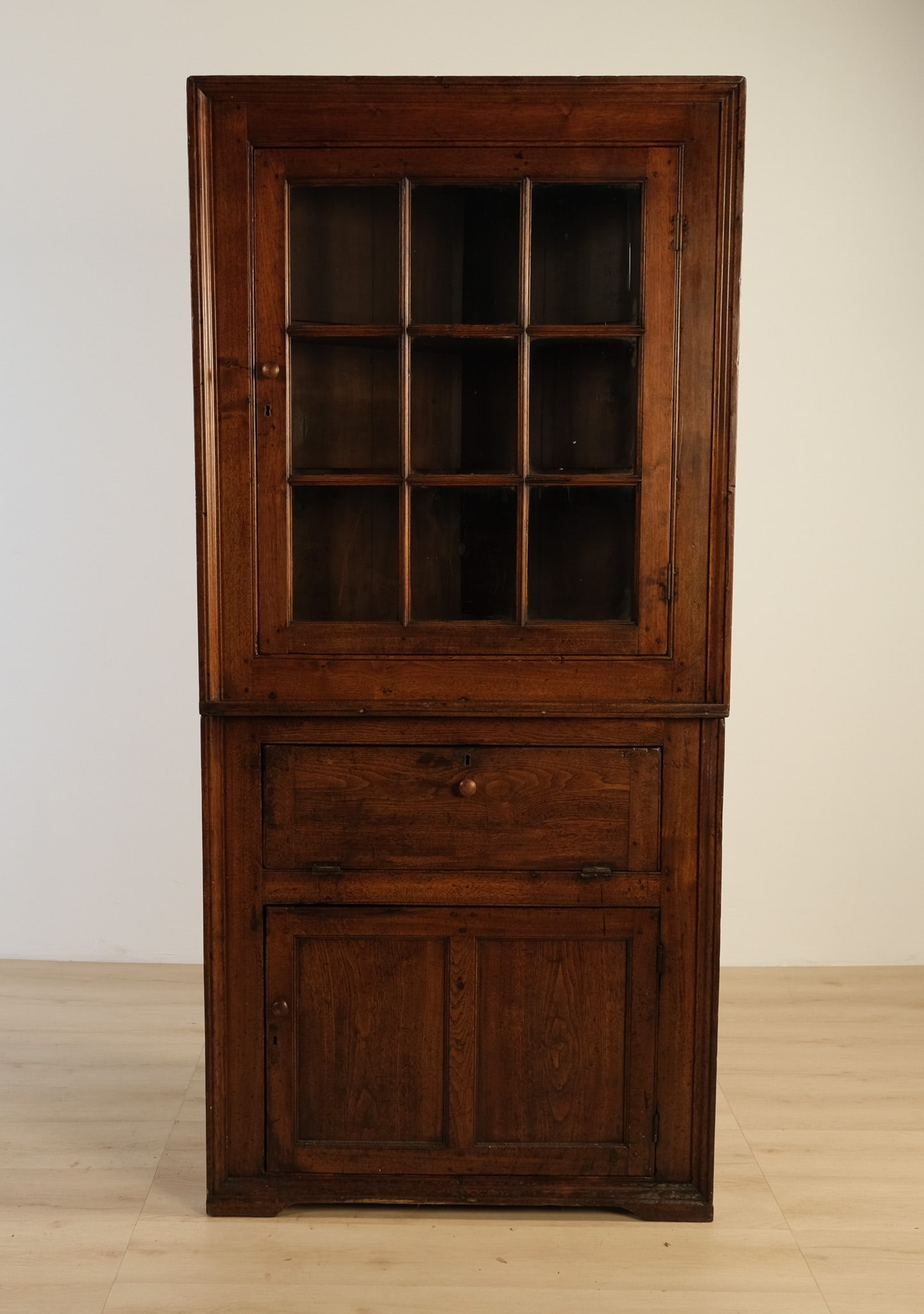 Diminuitive Walnut Corner Cupboard, Shenandoah Valley of Virginia Style, c. Early 19th Century (1 of 2)