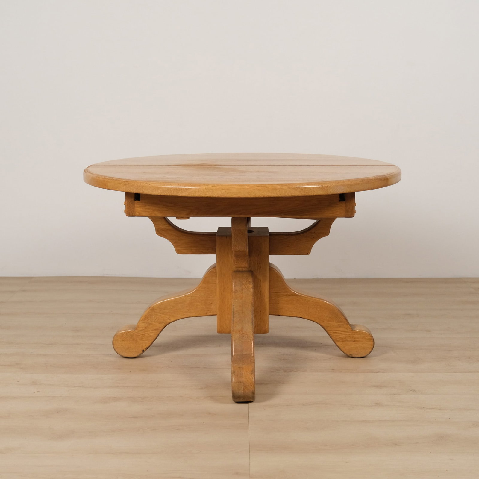 Rustic Oak Dining Table and Four Chairs, c. 1960 - 4