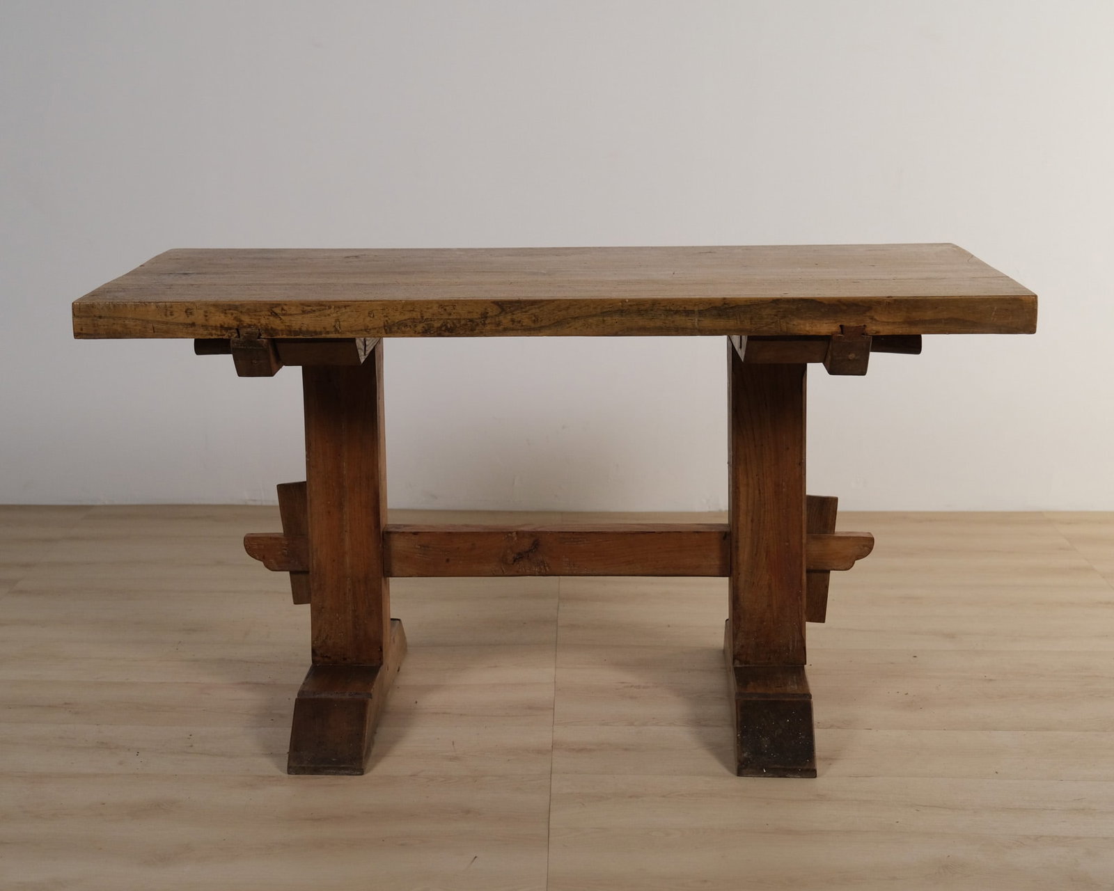 Rustic Trestle Wood Table (1 of 2)