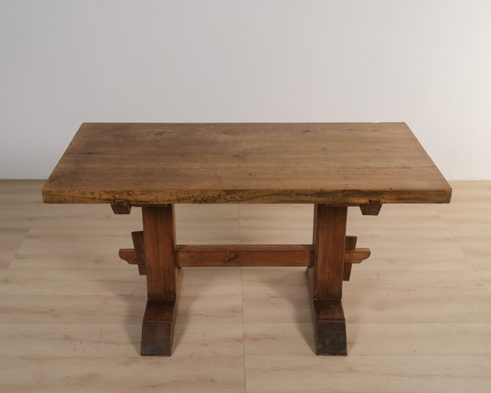 Rustic Trestle Wood Table - 2