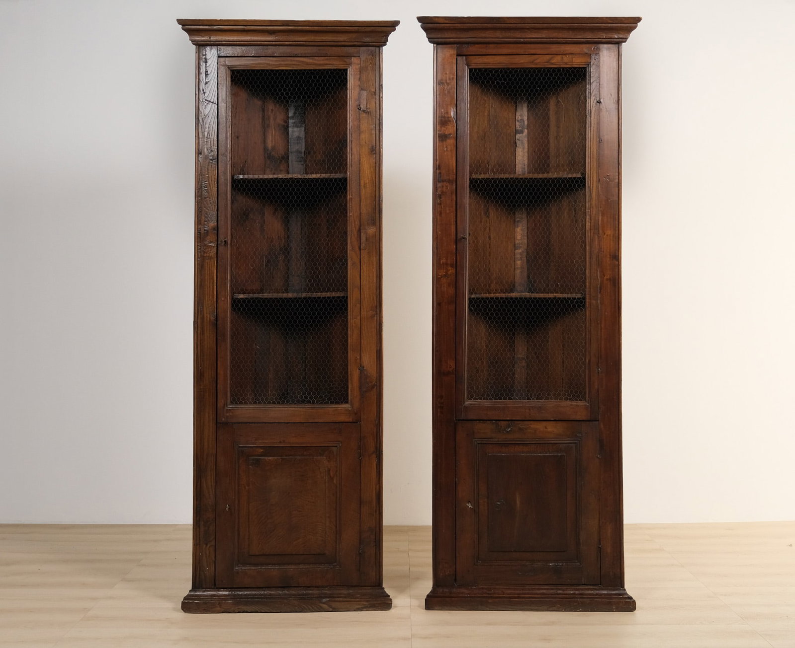 Pair of Italian Wooden Corner Cupboards (1 of 1)