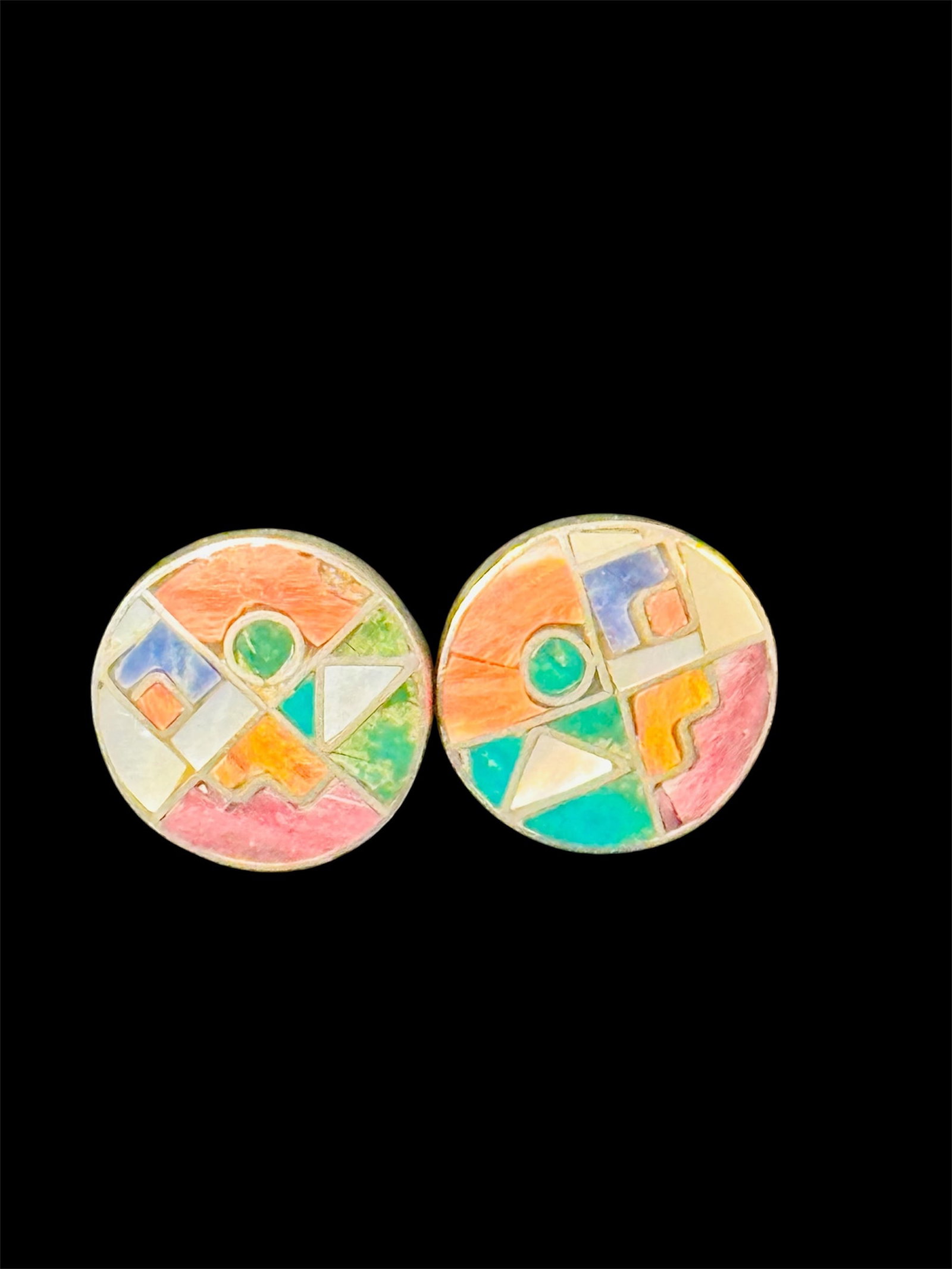 Mosaic Sterling Silver Earrings (1 of 1)