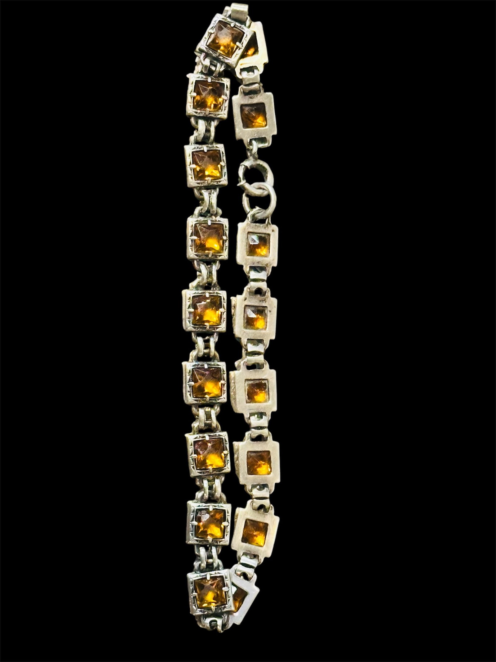 Vintage sterling silver bracelet w/amber (1 of 1)