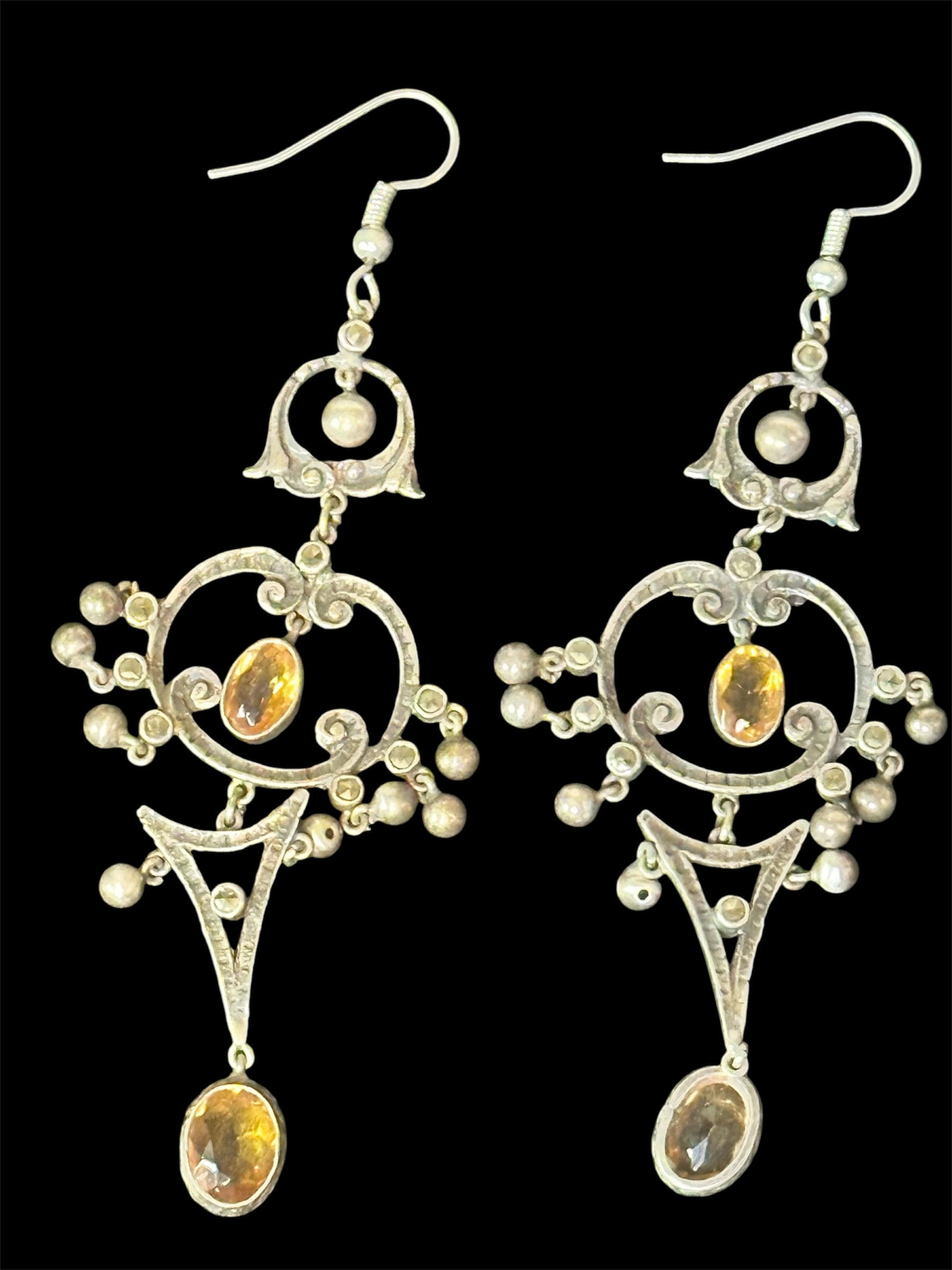 Sterling Silver w/ yellow gemstone Earrings (1 of 1)