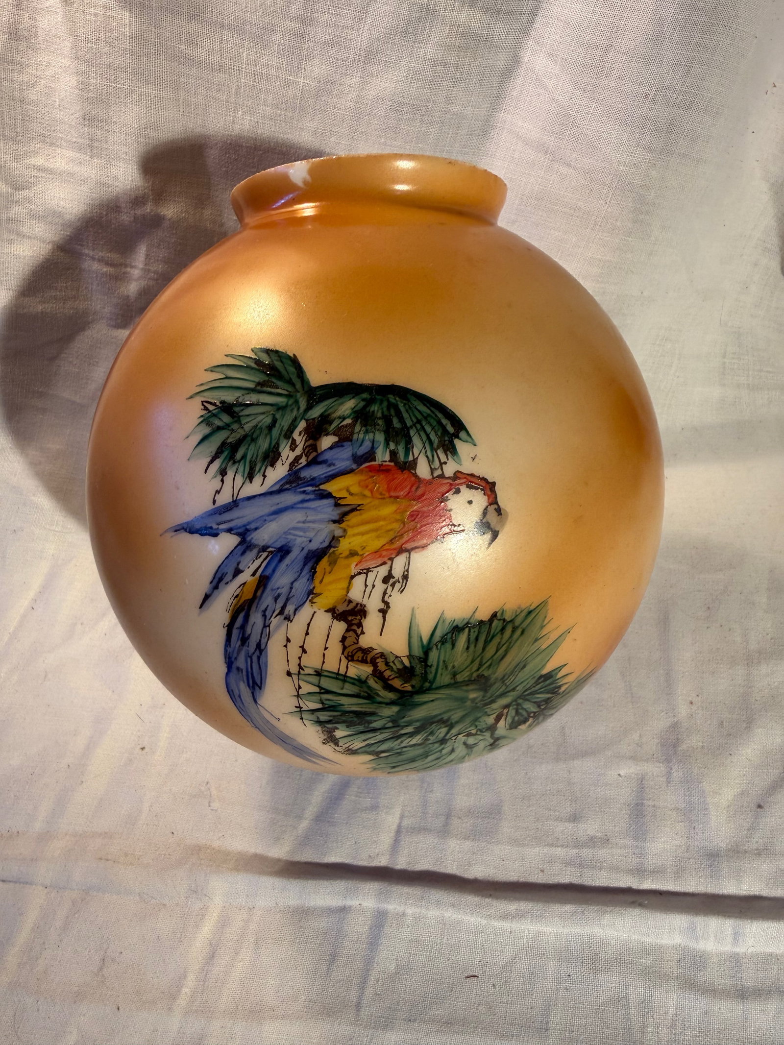 Vintage Hand Painted Glass Lampshade (1 of 3)