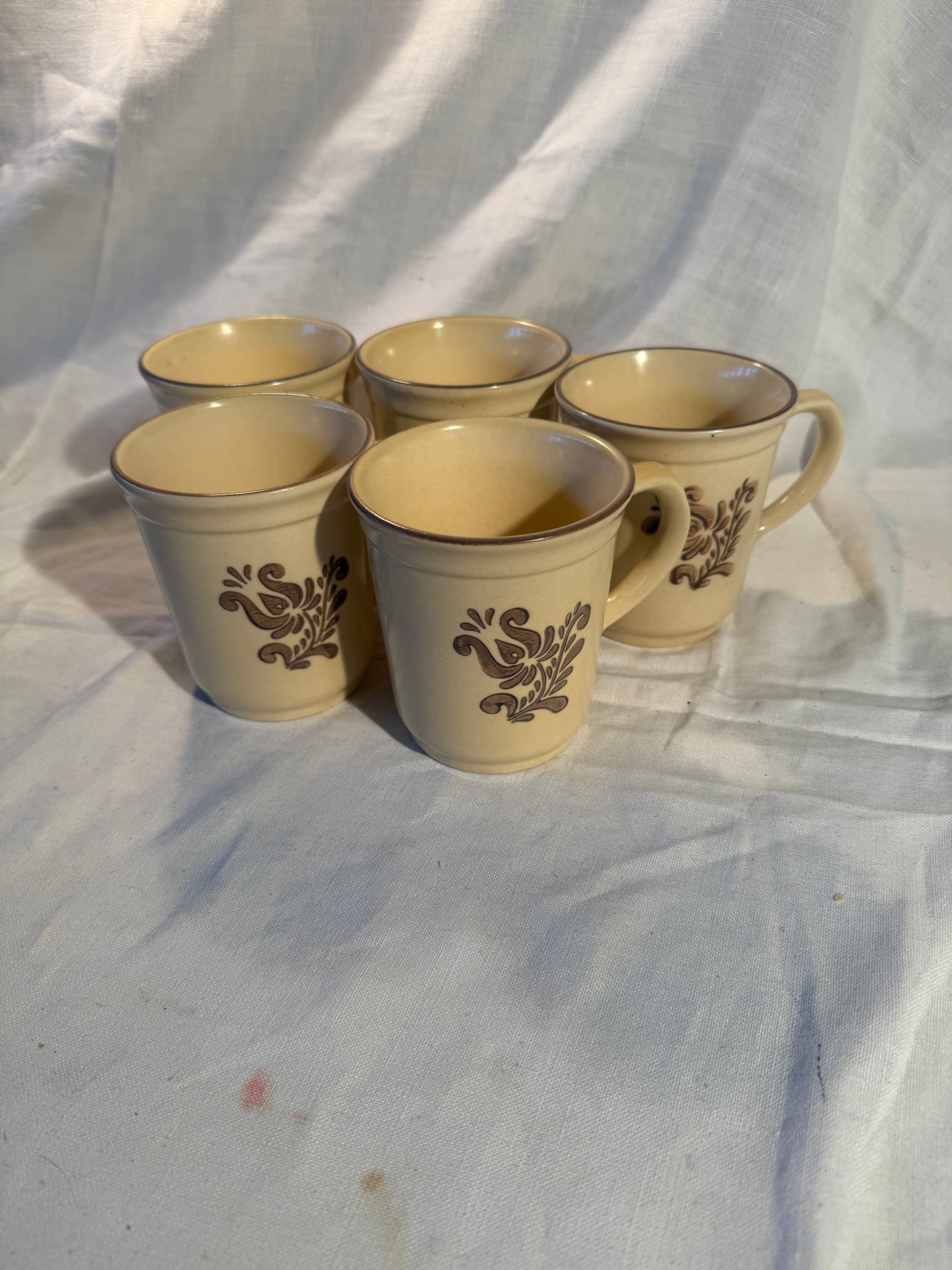 Pfaltzgraff 5 Coffee Cups: some crazing