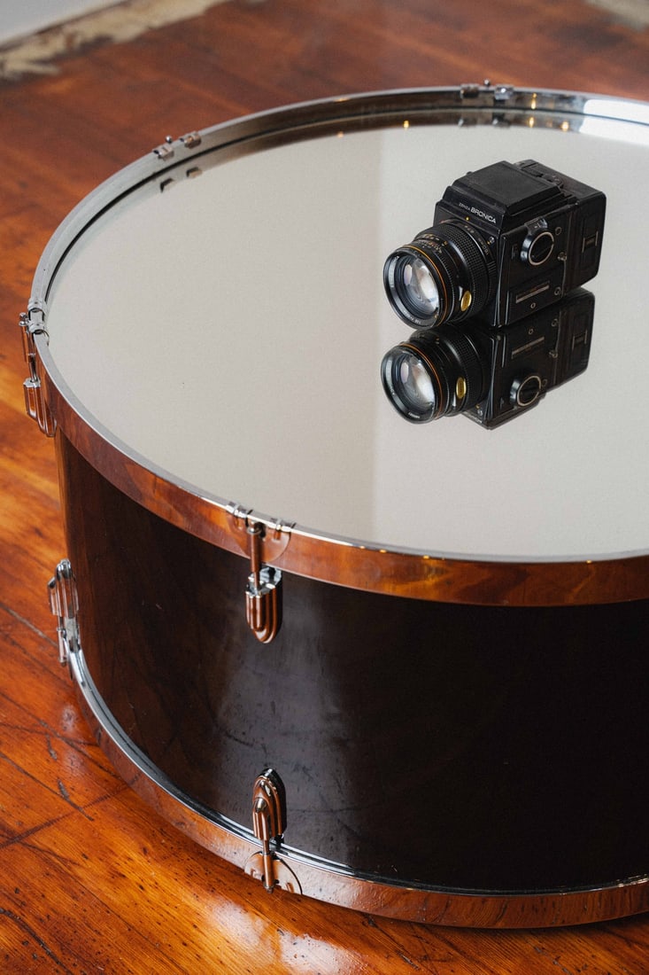 Kick Drum Mirror-top Coffee/Cocktail Table - 2