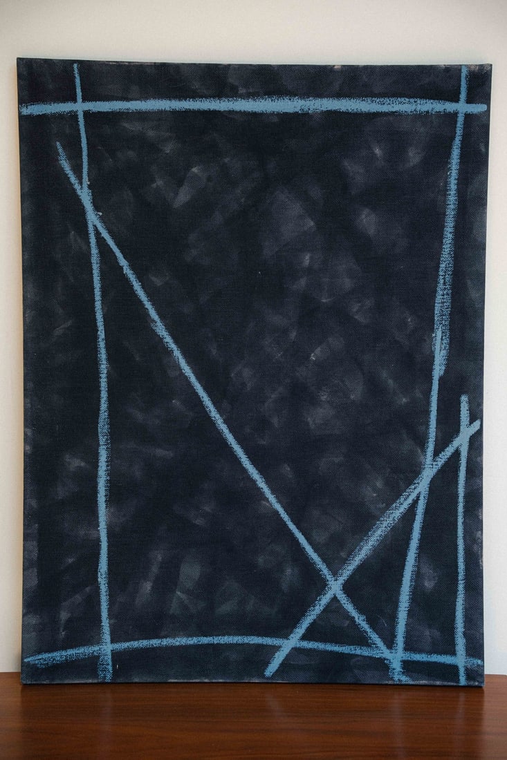 Mom" (2014) Original Watercolor, Glue, Oilstick on Canvas by Robert Davis, 40x30: Original Watercolor, Glue, Oilstick on Canvas by Robert Davis. Ready to hang. Originally purchased from Retrospective Gallery at 727 Warren Street, Hudson, NY on 4/18/2014 for $4,500. ABOUT