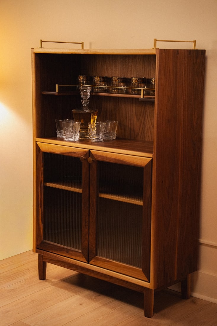 Walnut & Brass Bar Cabinet by Griffin Lockhart for Late Night Woodworking, 2025 (1 of 10)