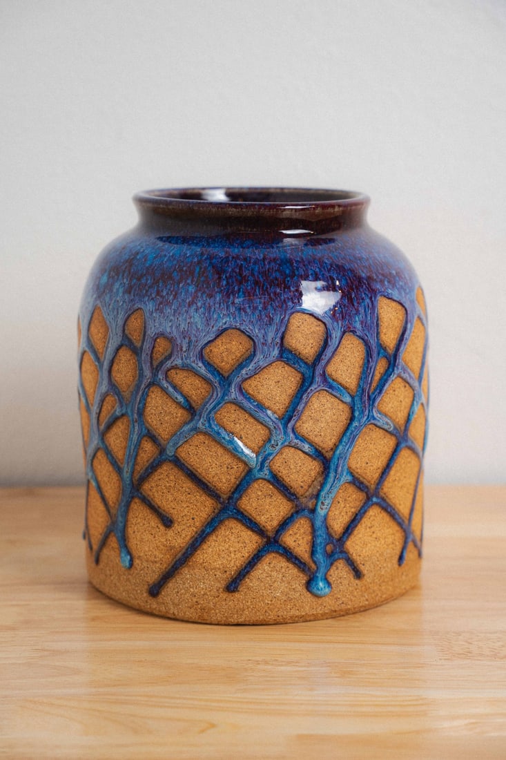 Ken Merrick, New Mexico, 9" Crock: Presenting a 9" crock by Ken Merrick, a robust and characterful work rooted in the rich ceramic traditions of New Mexico, a region whose extraordinary confluence of Native American, Spanish colonial,