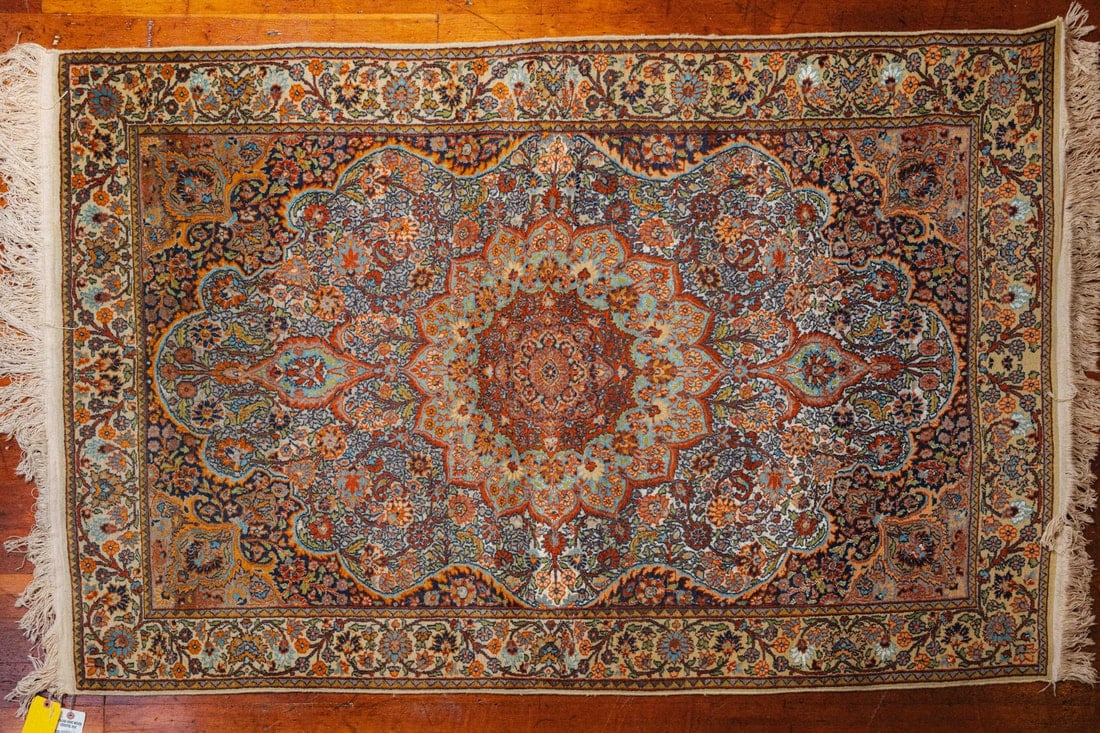 Persia Designed Rug, Finely Knotted, 3'4" x 6'2" (+/- 18x19 knots/sq in): Presenting a finely knotted Persian rug, measuring 3’4' x 6’2', featuring approximately 18x19 knots per square inch, indicative of the high level of craftsmanship associated with Persian weaving