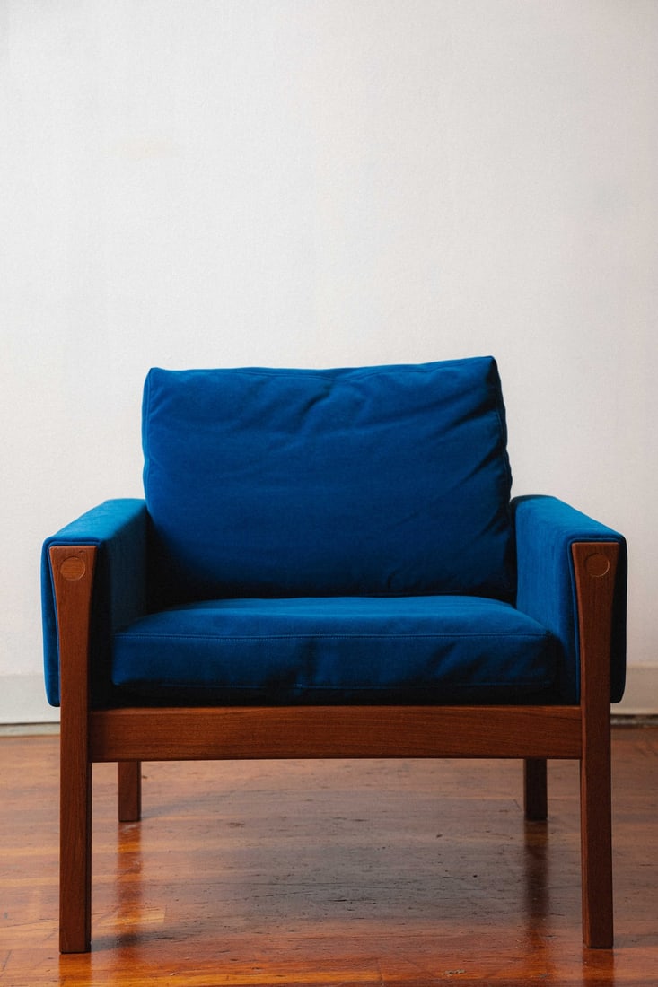 Hans Wegner AP 63 Lounge Chair in Teak for AP Stolen, Reupholstered, Danish Modern (1 of 10)