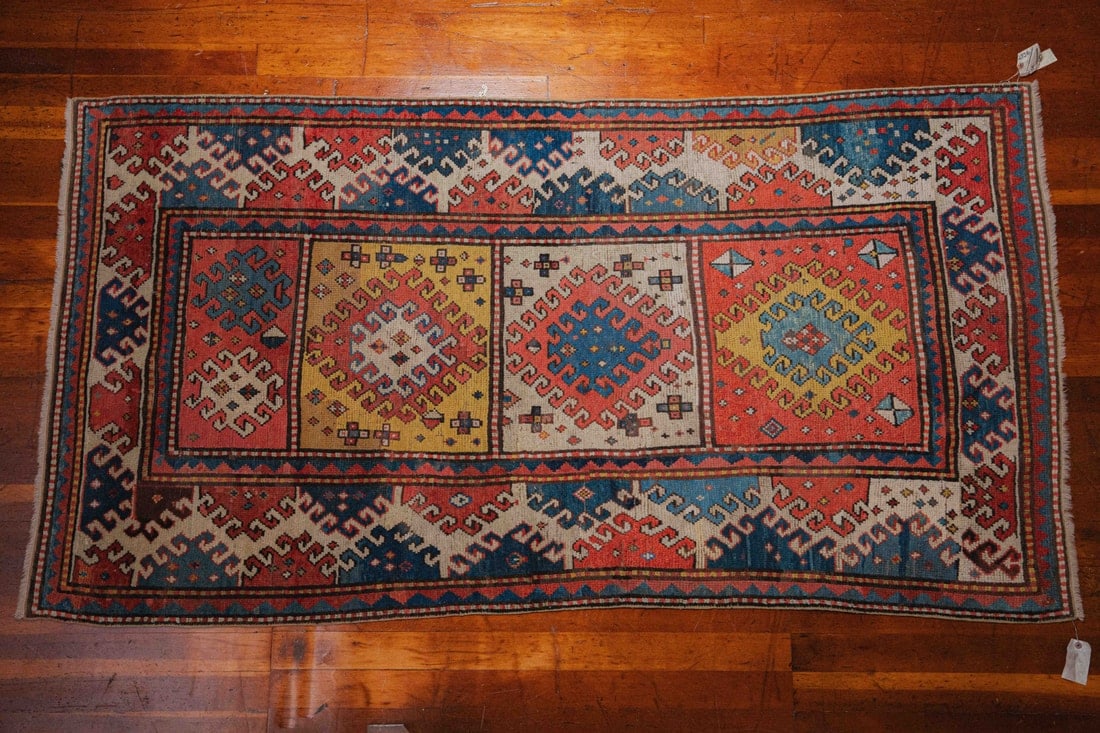 Borjalou Kazak, South Caucasus, Late 19th C. 4' x 7'9" (1 of 3)