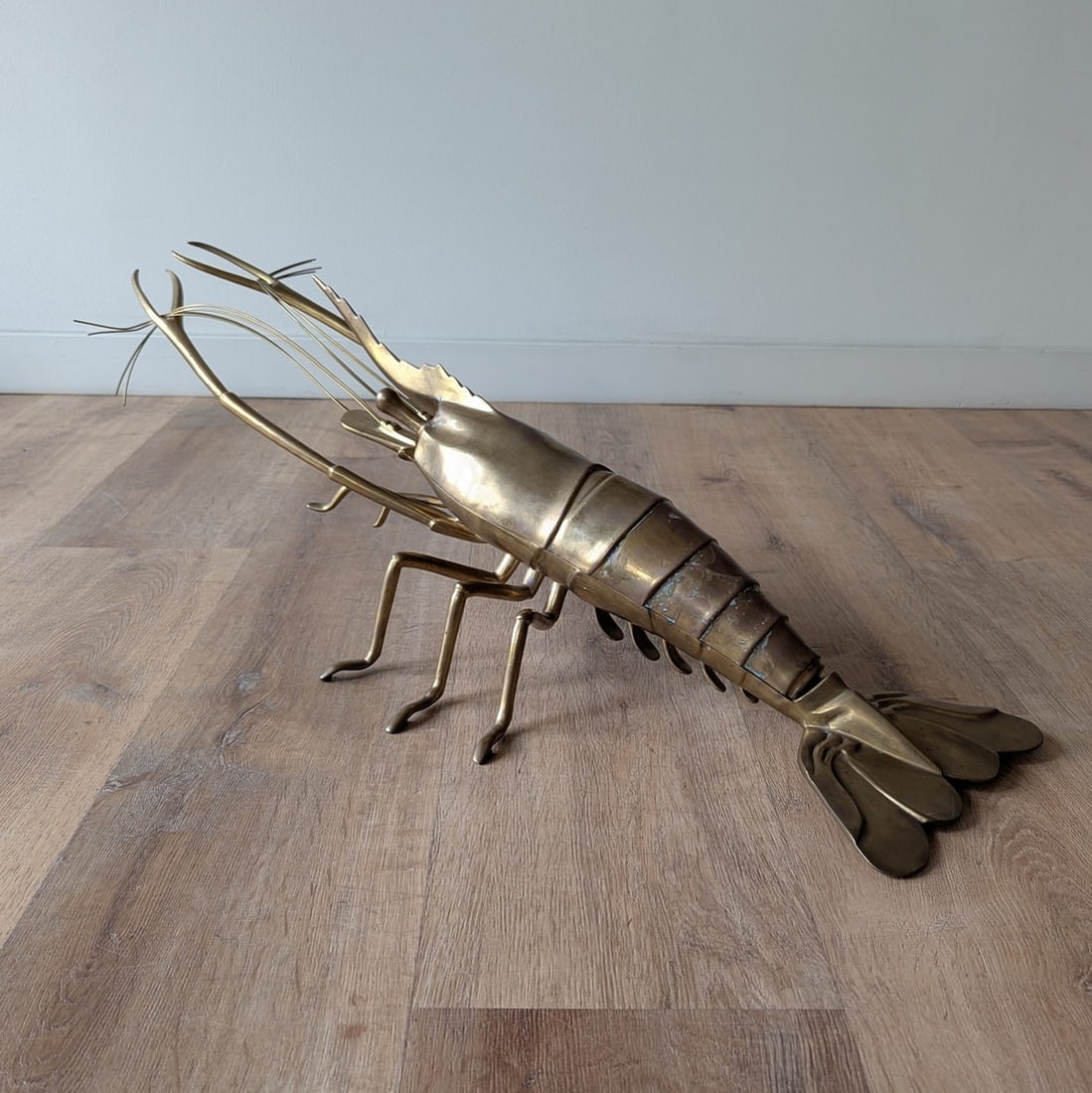 1970s Solid Brass Lobster Box, 34 inch - 2