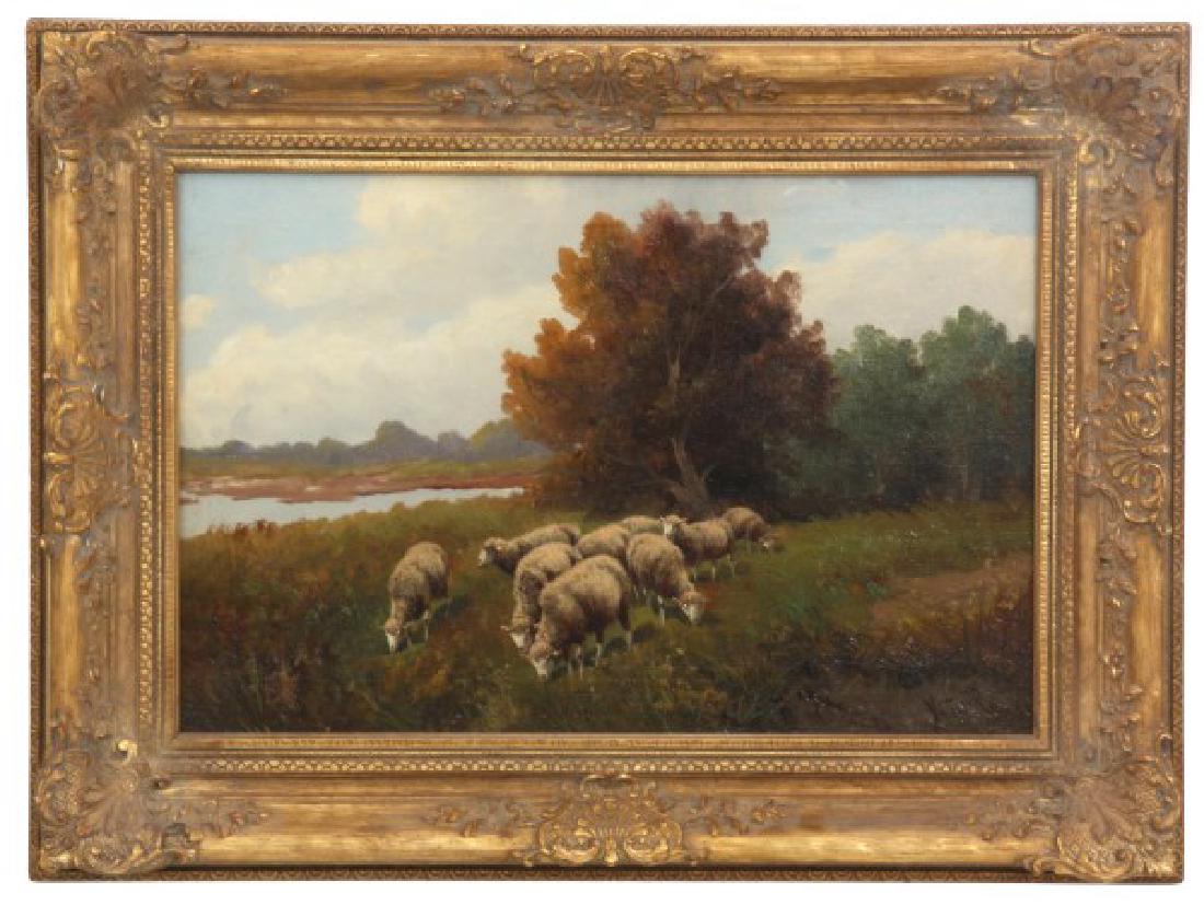 Signed Vitullo O/C Sheep Painting (1 of 7)