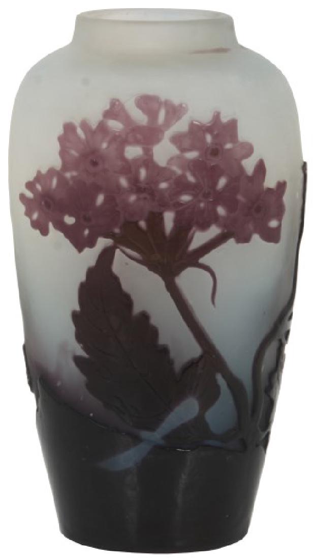 Galle Cameo Glass Hydrangea Pattern Vase (1 of 6)