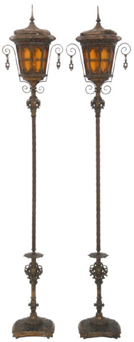 Pr. Cast Iron & Brass Torchieres (1 of 10)