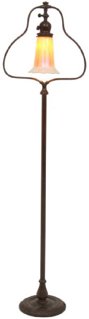 Handel Harp Floor Lamp w/ Quezal Shade (1 of 10)