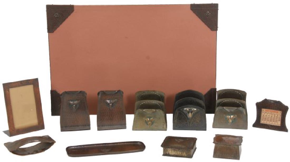 11 Pcs. Roycroft Hammered Copper Desk Pieces (1 of 10)