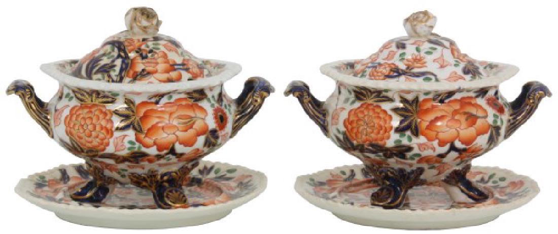 Pr. Gaudy Welsh Porcelain Sauce Tureens (1 of 10)