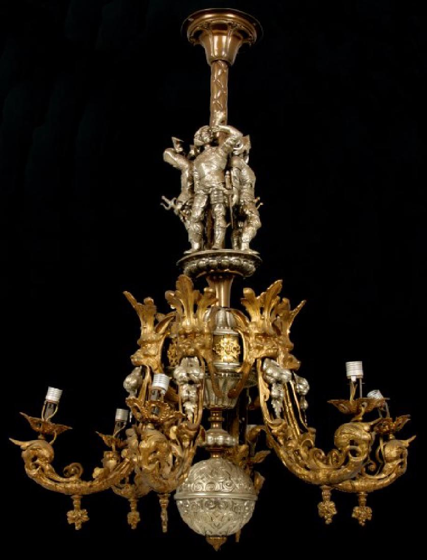 Large Figural 6 Arm Chandelier (1 of 10)
