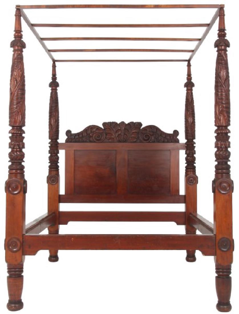 Acanthus Carved Mahogany 4 Poster Tester Bed (1 of 10)