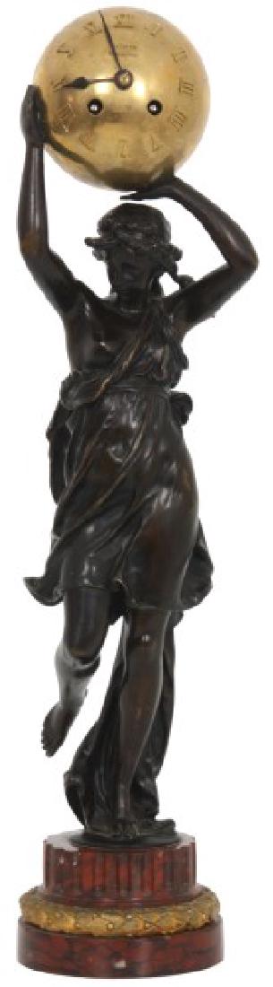French Figural Bronze Standing Ball Clock (1 of 10)
