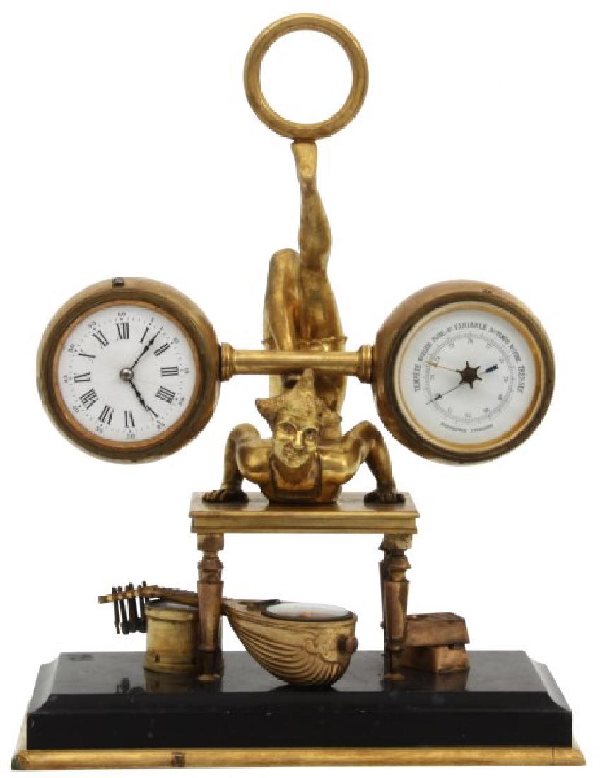 French Figural Bronze Clock & Barometer (1 of 10)