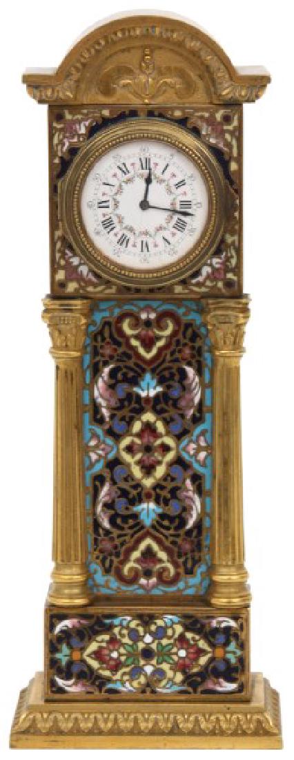 French Chempleve & Brass Miniature Clock (1 of 10)