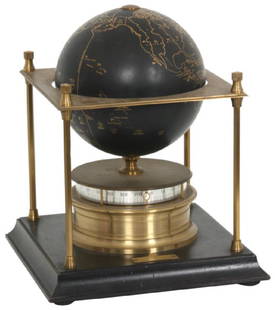 Sold at Auction: Royal geographical Society world globe on wooden