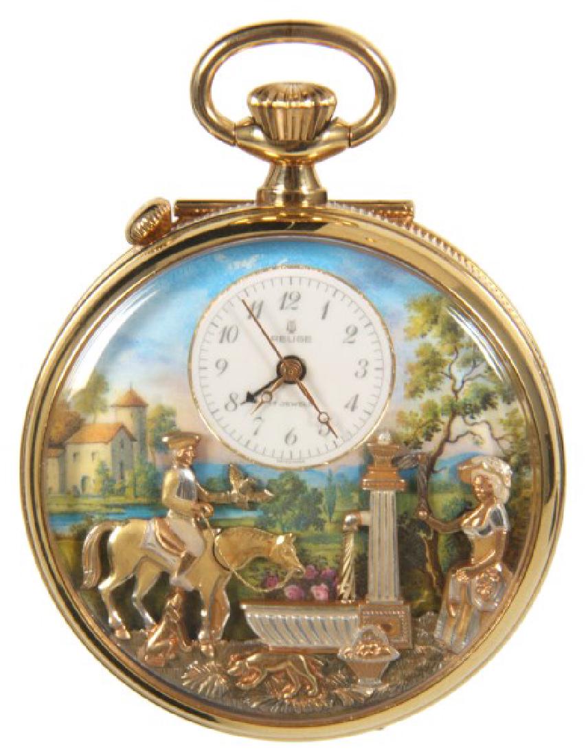 Reuge Musical & Animated Pocket Watch
