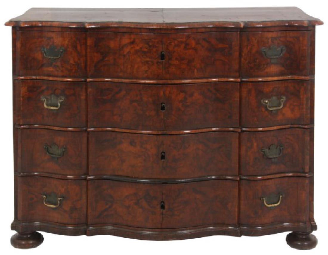 Early 18th C. Burl Walnut Serpentine Front Chest (1 of 10)