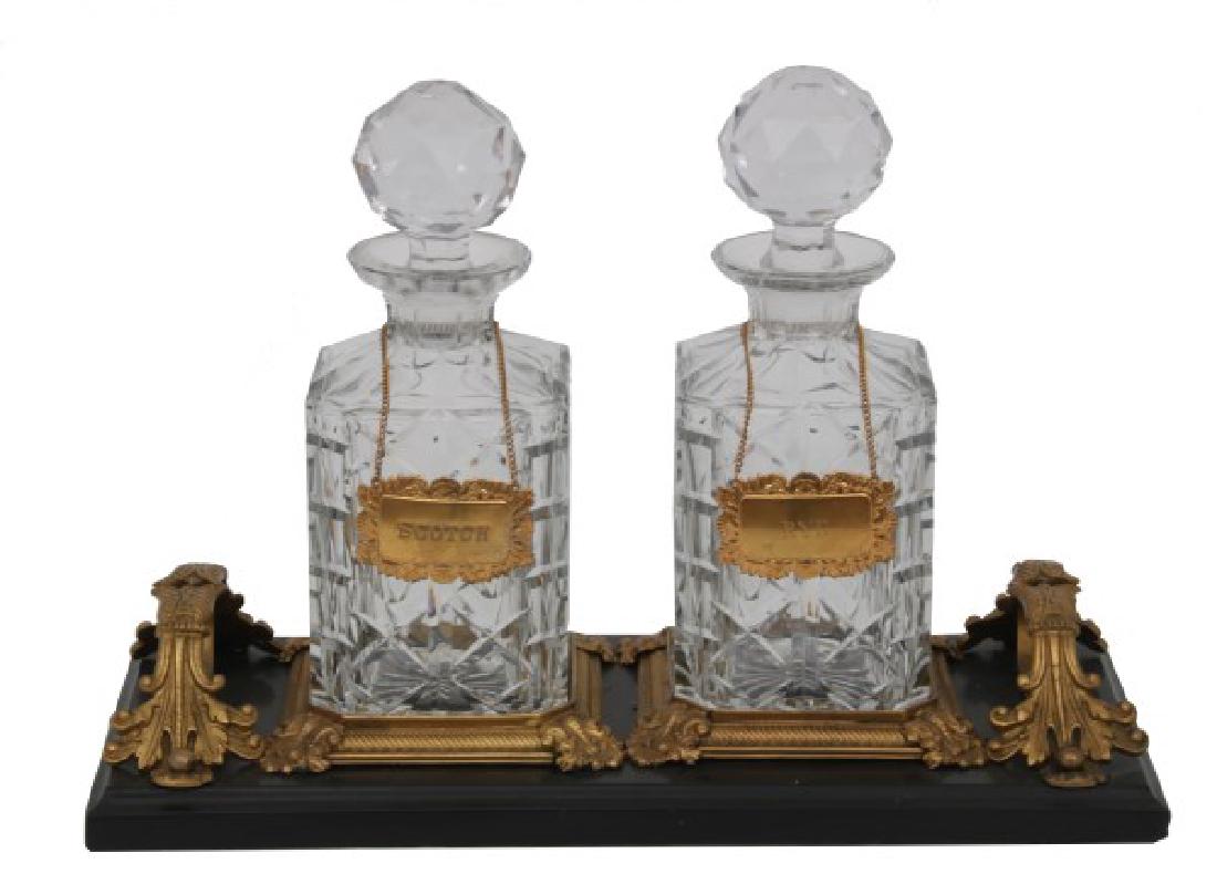 Marble, Bronze & Cut Glass Decanter Set (1 of 10)