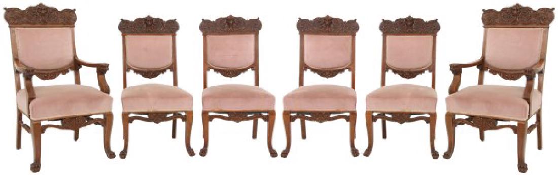 6 Carved Oak Dining Chairs (1 of 10)