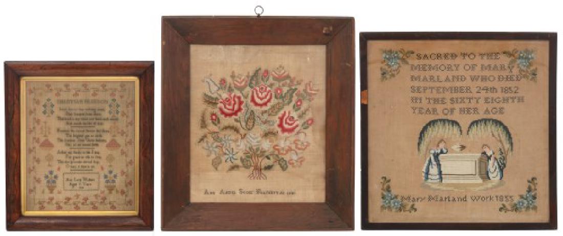 3 Framed Hand Stitched Samplers (1 of 10)