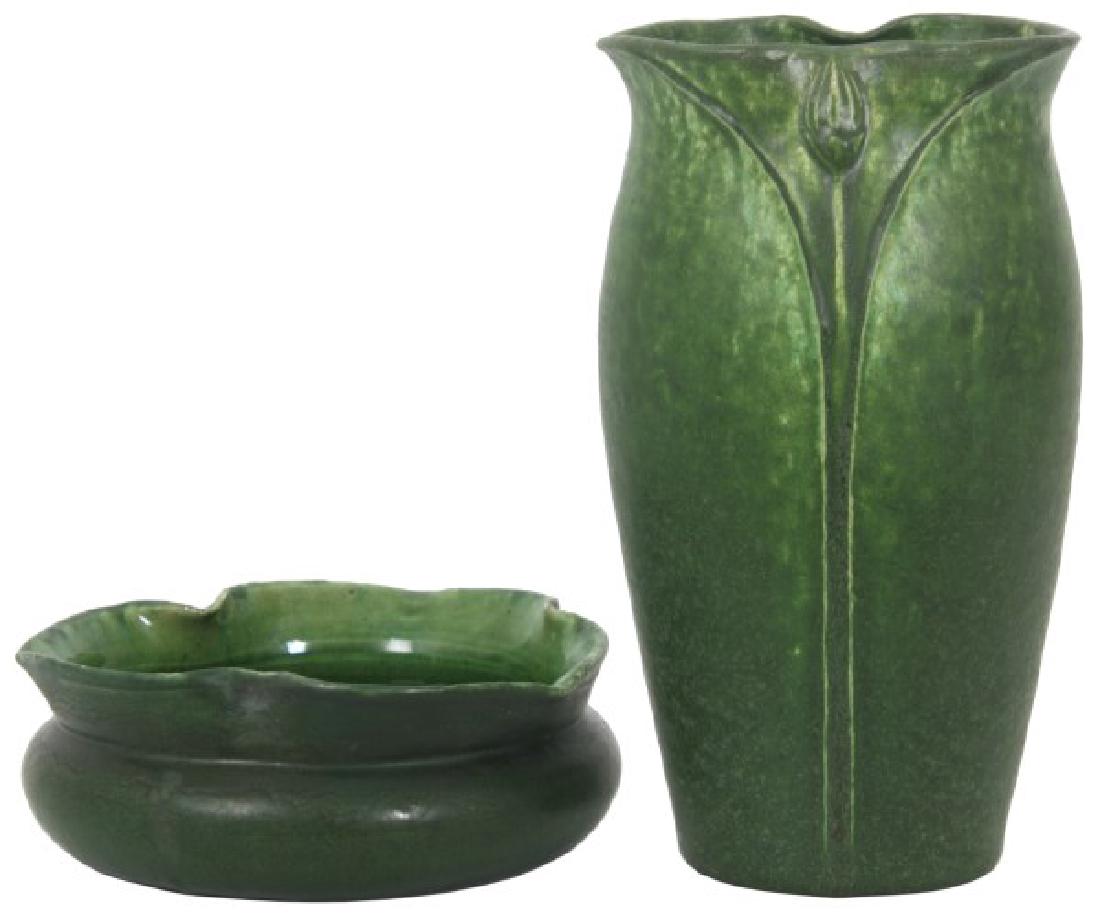 2 Pcs. Grueby Matte Green Glaze Pottery (1 of 6)