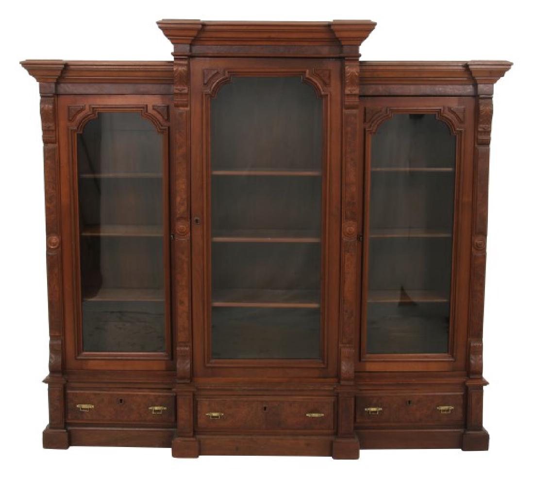 3 Door Walnut Bookcase (1 of 10)