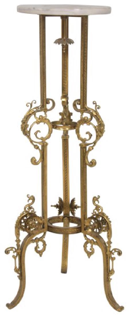 Gilt Bronze Marble Top Plant Stand (1 of 10)