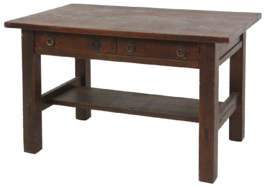 Lifetime Oak 2 Dwr. Library Table (1 of 10)